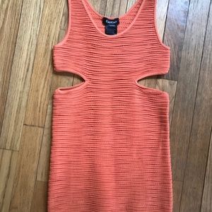 Bebe small bodycon Cutout mini dress orange